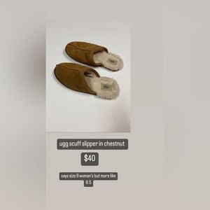 ugh scuff slipper in chestnut